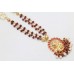Necklace Sterling Silver 925 Gold Textured Ruby Pearl Onyx Zircon Stone B760